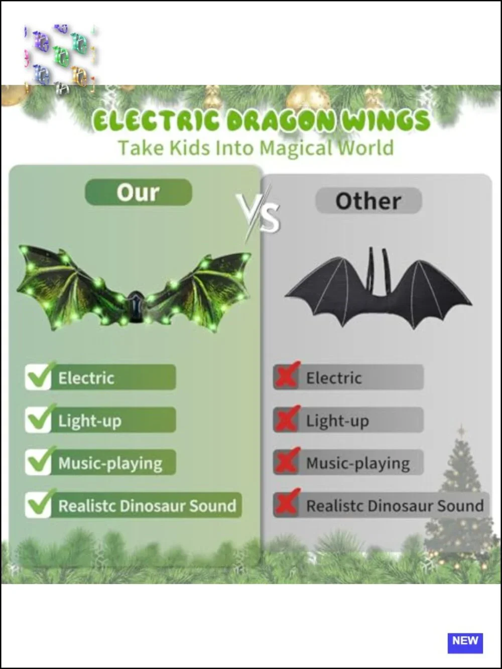 Electric Dragon Wings Costume with LED Light & Music Boys Girls Halloween